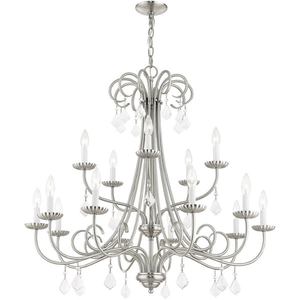 HomeRoots Multi Light Dimmable Chandelier - Modern Steel Cylinder Shades for Elegant Home Ambiance & Style 687234