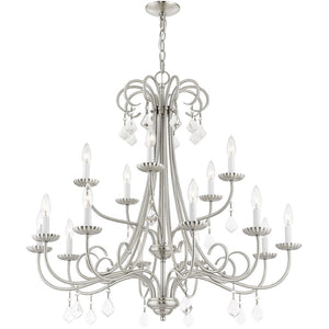 HomeRoots Multi Light Dimmable Chandelier - Modern Steel Cylinder Shades for Elegant Home Ambiance & Style 687234