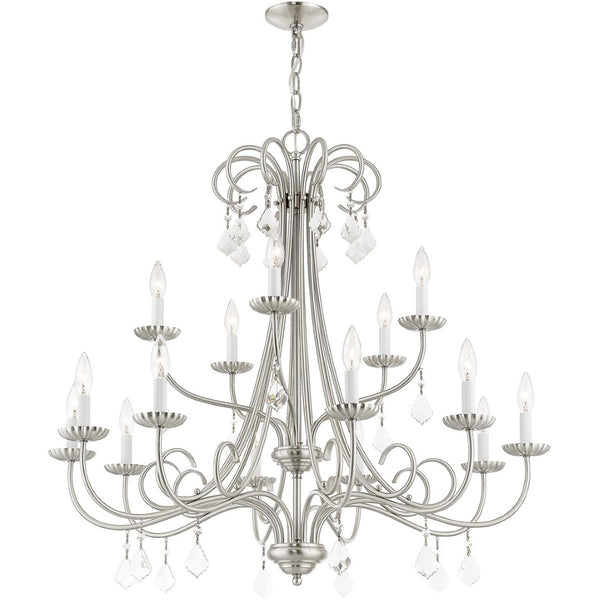 HomeRoots Multi Light Dimmable Chandelier - Modern Steel Cylinder Shades for Elegant Home Ambiance & Style 687234