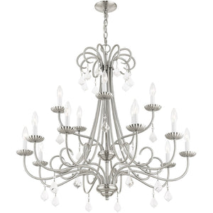 HomeRoots Multi Light Dimmable Chandelier - Modern Steel Cylinder Shades for Elegant Home Ambiance & Style 687234