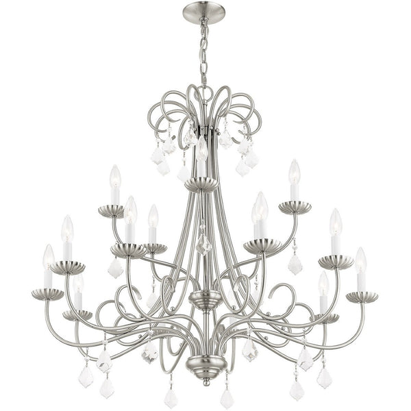 HomeRoots Multi Light Dimmable Chandelier - Modern Steel Cylinder Shades for Elegant Home Ambiance & Style 687234