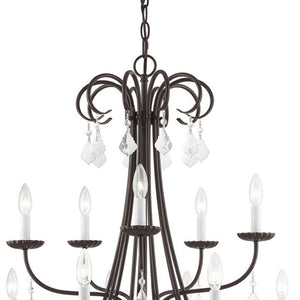 HomeRoots Multi Light Dimmable Chandelier - Modern Cylinder Shades for Versatile, Stylish Indoor Lighting Solutions 687235
