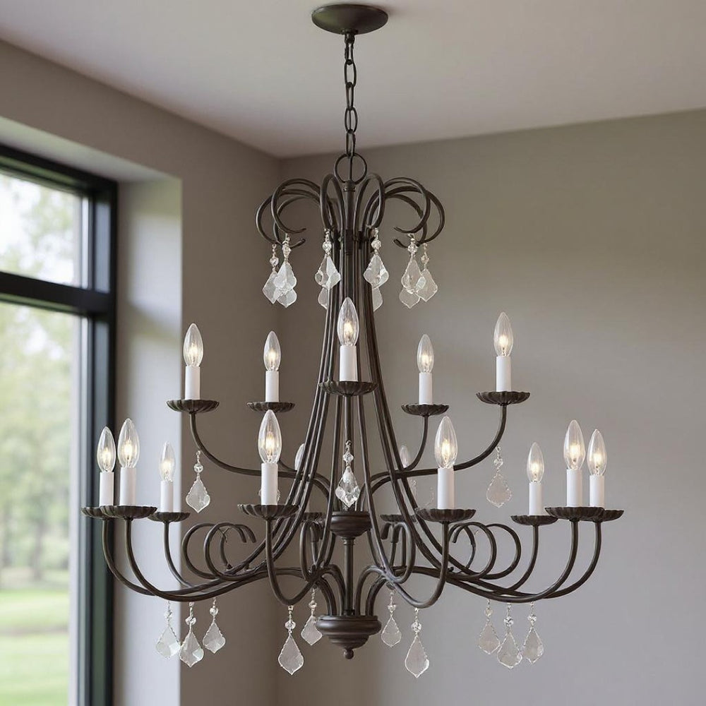HomeRoots Multi Light Dimmable Chandelier - Modern Cylinder Shades for Versatile, Stylish Indoor Lighting Solutions 687235