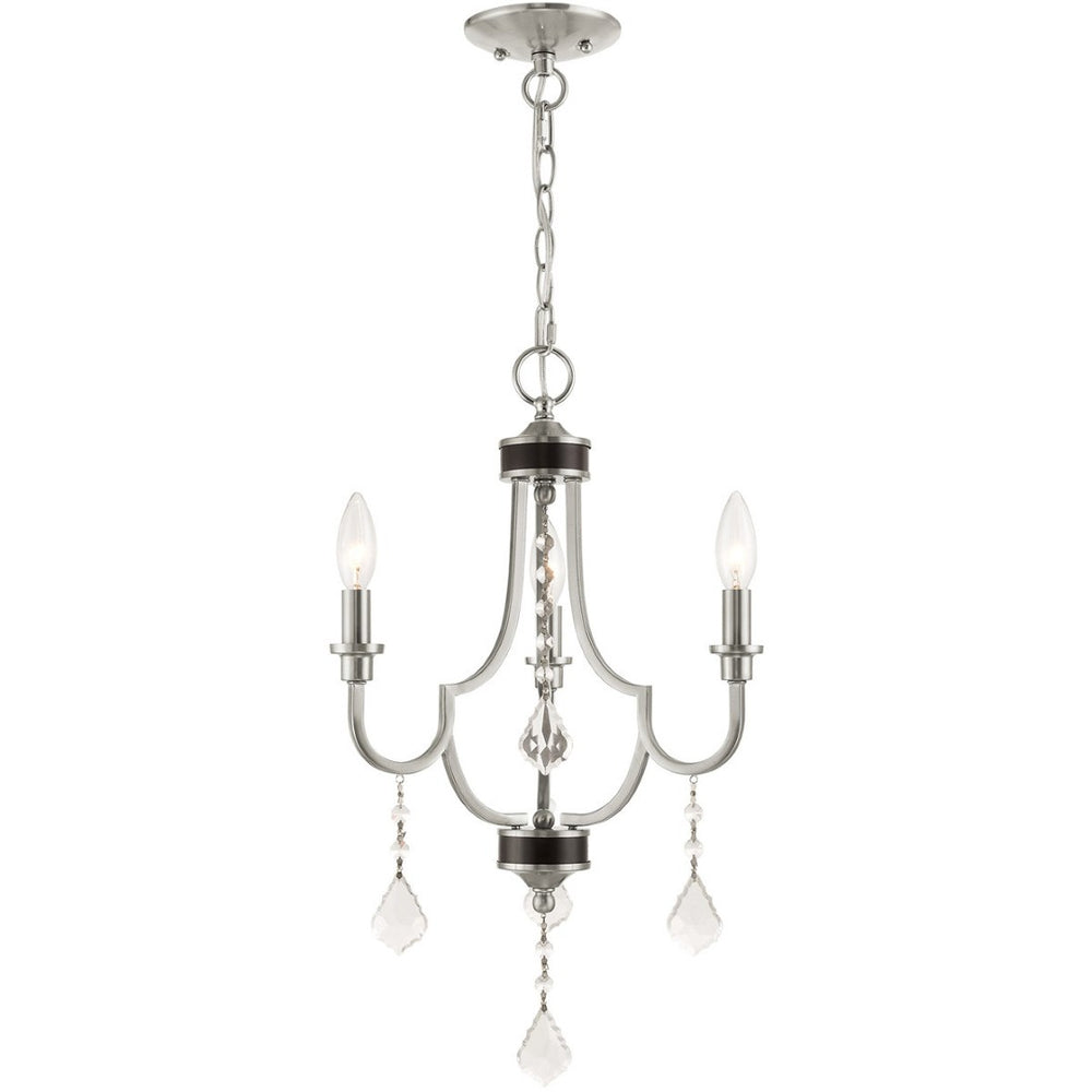 HomeRoots Three Light Dimmable Chandelier - Modern Steel Design with Cylinder Shades for Elegant Ambiance 687236