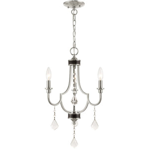 HomeRoots Three Light Dimmable Chandelier - Modern Steel Design with Cylinder Shades for Elegant Ambiance 687236
