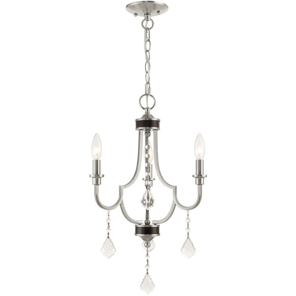 HomeRoots Three Light Dimmable Chandelier - Modern Steel Design with Cylinder Shades for Elegant Ambiance 687236