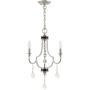 HomeRoots Three Light Dimmable Chandelier - Modern Steel Design with Cylinder Shades for Elegant Ambiance 687236