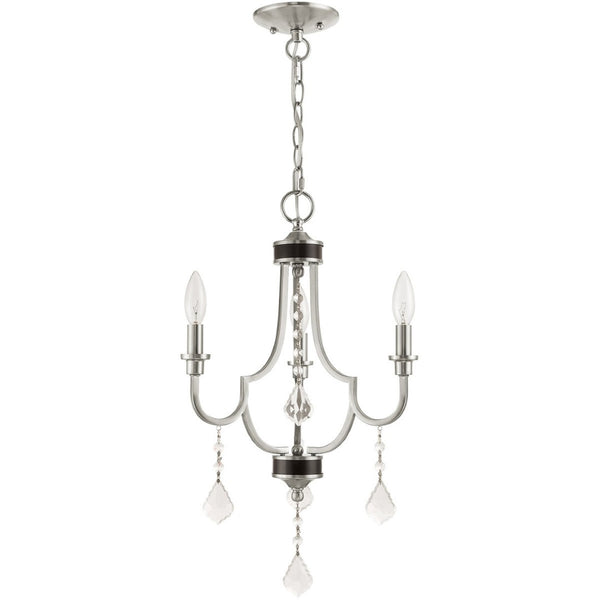 HomeRoots Three Light Dimmable Chandelier - Modern Steel Design with Cylinder Shades for Elegant Ambiance 687236