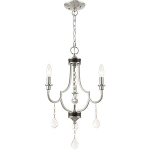 HomeRoots Three Light Dimmable Chandelier - Modern Steel Design with Cylinder Shades for Elegant Ambiance 687236