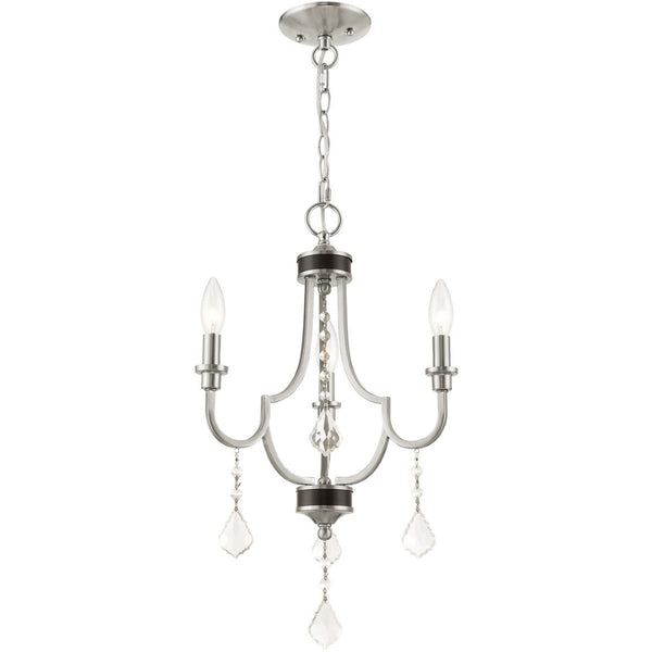 HomeRoots Three Light Dimmable Chandelier - Modern Steel Design with Cylinder Shades for Elegant Ambiance 687236
