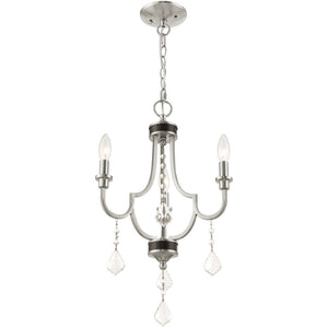 HomeRoots Three Light Dimmable Chandelier - Modern Steel Design with Cylinder Shades for Elegant Ambiance 687236