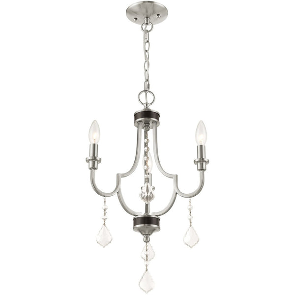 HomeRoots Three Light Dimmable Chandelier - Modern Steel Design with Cylinder Shades for Elegant Ambiance 687236