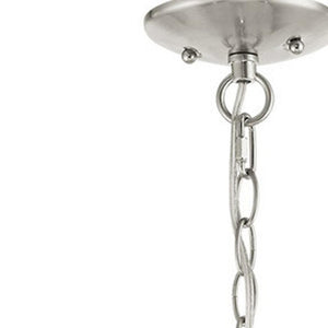 HomeRoots Three Light Dimmable Chandelier - Modern Steel Design with Cylinder Shades for Elegant Ambiance 687236