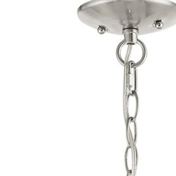 HomeRoots Three Light Dimmable Chandelier - Modern Steel Design with Cylinder Shades for Elegant Ambiance 687236