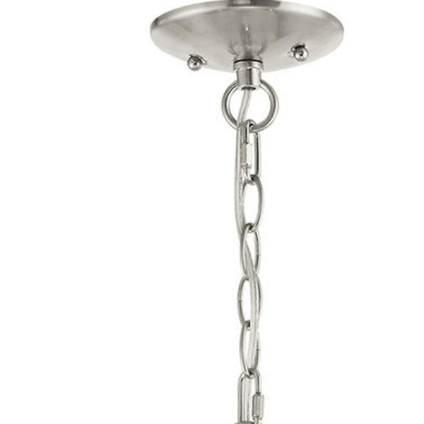 HomeRoots Three Light Dimmable Chandelier - Modern Steel Design with Cylinder Shades for Elegant Ambiance 687236