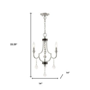 HomeRoots Three Light Dimmable Chandelier - Modern Steel Design with Cylinder Shades for Elegant Ambiance 687236