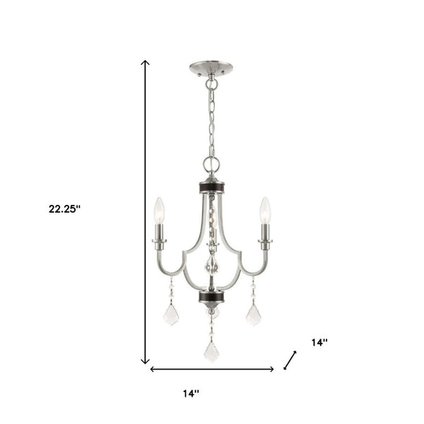 HomeRoots Three Light Dimmable Chandelier - Modern Steel Design with Cylinder Shades for Elegant Ambiance 687236