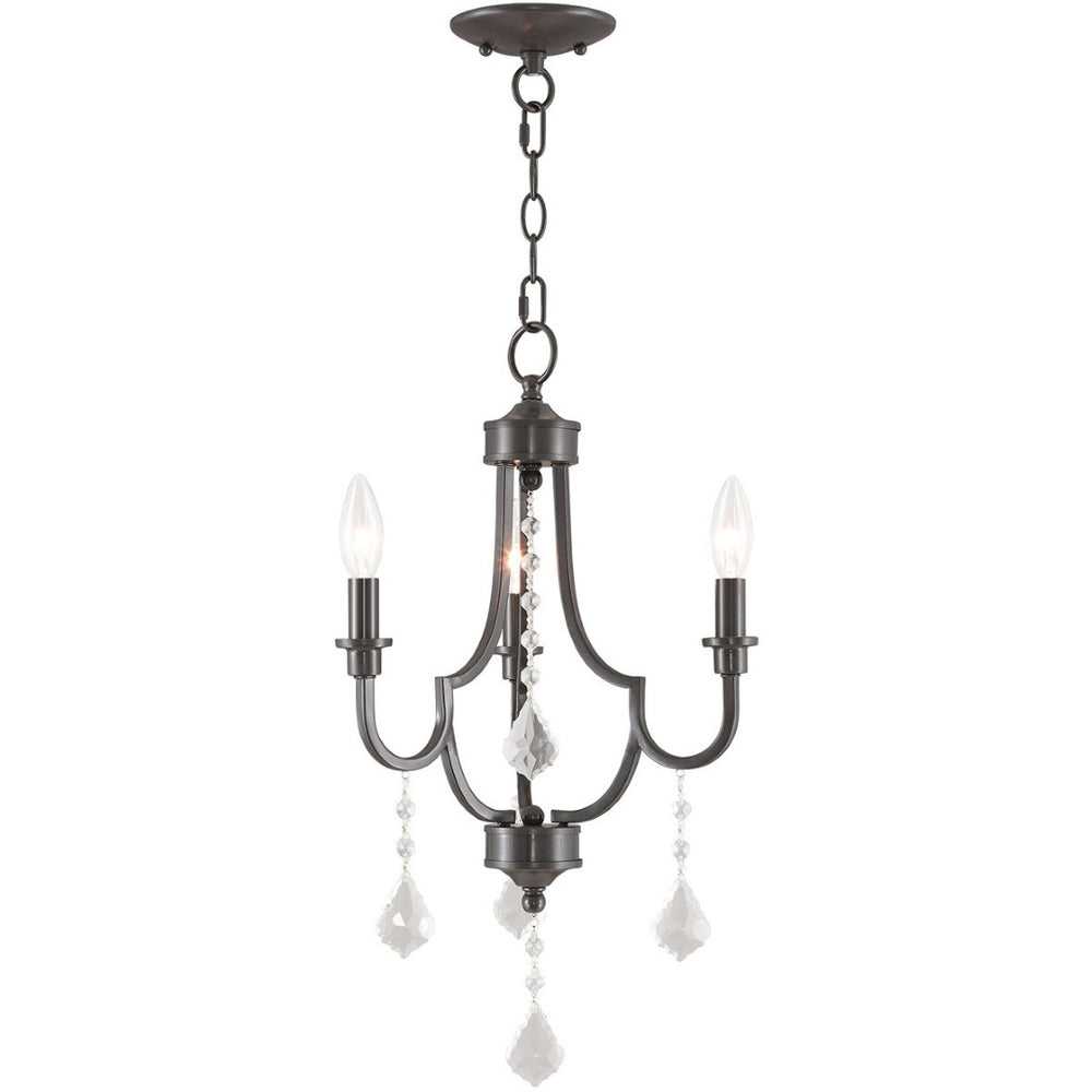 HomeRoots Three Light Dimmable Chandelier with Stylish Cylinder Shades for Modern Spaces and Adjustable Ambiance 687237