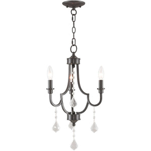 HomeRoots Three Light Dimmable Chandelier with Stylish Cylinder Shades for Modern Spaces and Adjustable Ambiance 687237