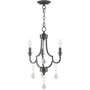 HomeRoots Three Light Dimmable Chandelier with Stylish Cylinder Shades for Modern Spaces and Adjustable Ambiance 687237