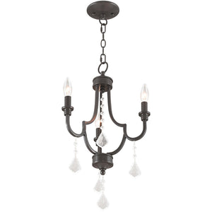 HomeRoots Three Light Dimmable Chandelier with Stylish Cylinder Shades for Modern Spaces and Adjustable Ambiance 687237