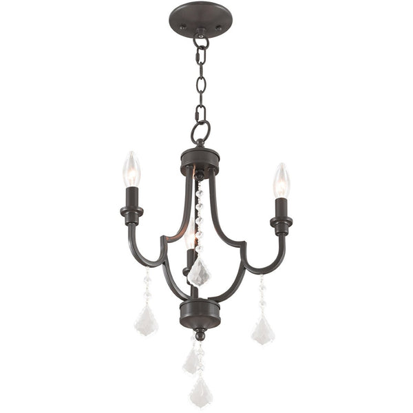 HomeRoots Three Light Dimmable Chandelier with Stylish Cylinder Shades for Modern Spaces and Adjustable Ambiance 687237