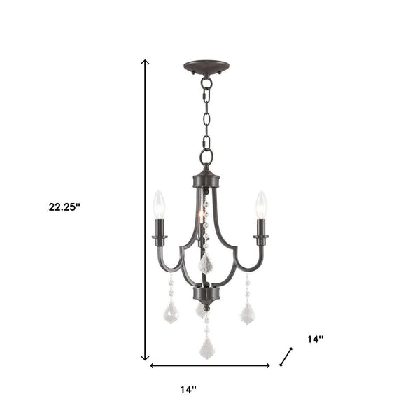HomeRoots Three Light Dimmable Chandelier with Stylish Cylinder Shades for Modern Spaces and Adjustable Ambiance 687237
