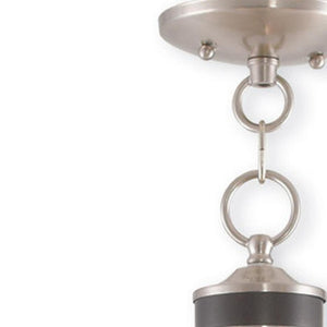 HomeRoots Five Light Dimmable Chandelier - Modern Steel Shades for Elegant Illumination in Any Room 687238