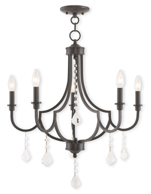HomeRoots Five Light Dimmable Chandelier – Modern Cylindrical Shades for Stylish Ambient Lighting Anywhere 687239