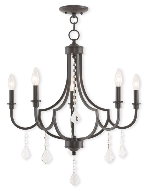 HomeRoots Five Light Dimmable Chandelier – Modern Cylindrical Shades for Stylish Ambient Lighting Anywhere 687239