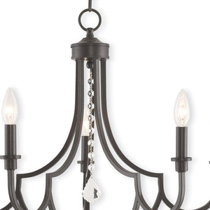 HomeRoots Five Light Dimmable Chandelier – Modern Cylindrical Shades for Stylish Ambient Lighting Anywhere 687239
