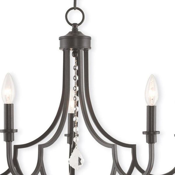 HomeRoots Five Light Dimmable Chandelier – Modern Cylindrical Shades for Stylish Ambient Lighting Anywhere 687239