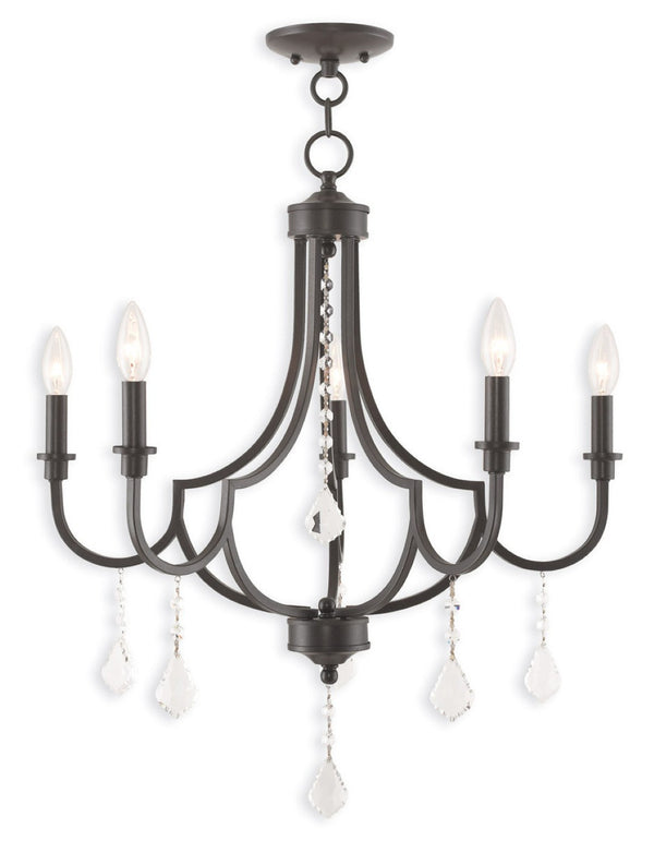 HomeRoots Five Light Dimmable Chandelier – Modern Cylindrical Shades for Stylish Ambient Lighting Anywhere 687239