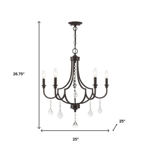 HomeRoots Five Light Dimmable Chandelier – Modern Cylindrical Shades for Stylish Ambient Lighting Anywhere 687239