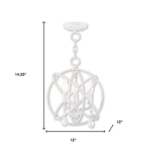HomeRoots Three Light Dimmable Chandelier - Modern Steel Shades for Versatile Lighting in Any Room Style 687241