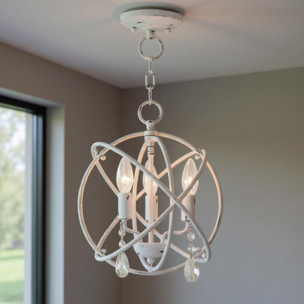 HomeRoots Three Light Dimmable Chandelier - Modern Steel Shades for Versatile Lighting in Any Room Style 687241