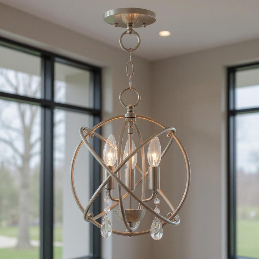 HomeRoots Three Light Dimmable Chandelier - Modern Cylinder Shades for Stylish Home Lighting & Ambiance 687242