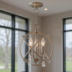 HomeRoots Three Light Dimmable Chandelier - Modern Cylinder Shades for Stylish Home Lighting & Ambiance 687242