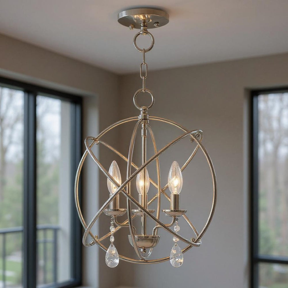 HomeRoots Three Light Dimmable Chandelier – Modern Steel Fixture with Cylinder Shades for Stylish Illumination 687244