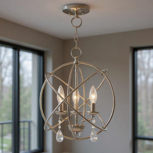 HomeRoots Three Light Dimmable Chandelier – Modern Steel Fixture with Cylinder Shades for Stylish Illumination 687244