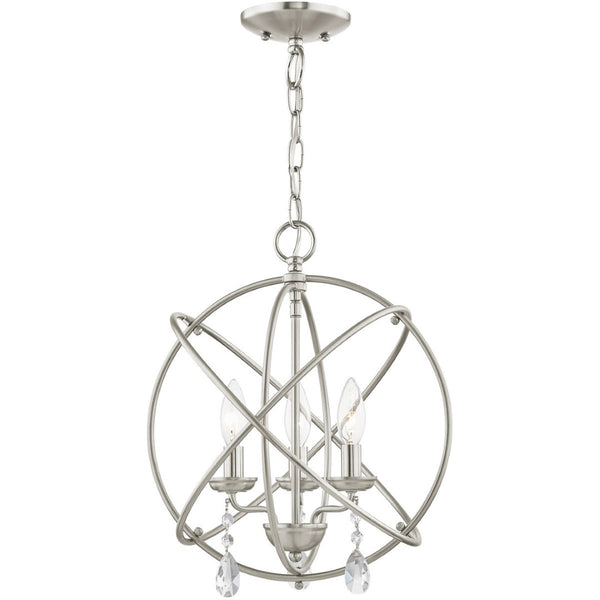 HomeRoots Three Light Dimmable Chandelier – Modern Cylinder Shades for Elegant Entryways & Dining Spaces 687246