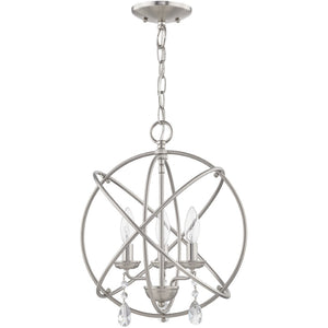 HomeRoots Three Light Dimmable Chandelier – Modern Cylinder Shades for Elegant Entryways & Dining Spaces 687246