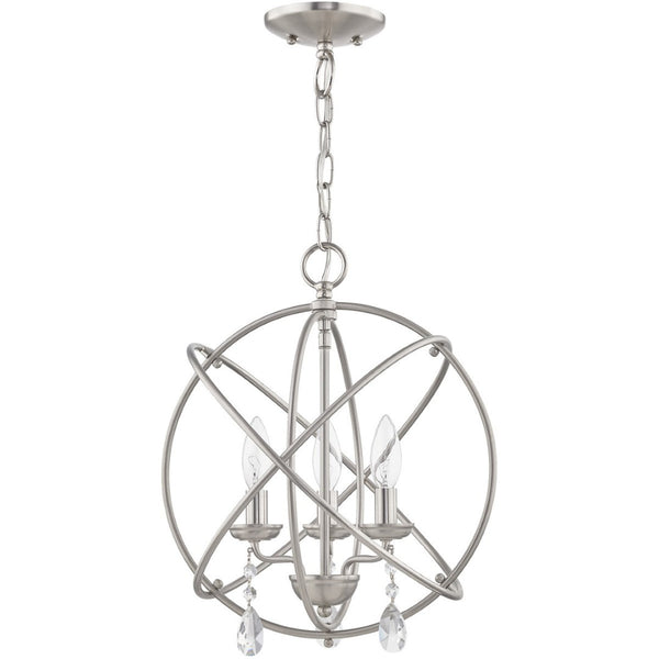 HomeRoots Three Light Dimmable Chandelier – Modern Cylinder Shades for Elegant Entryways & Dining Spaces 687246