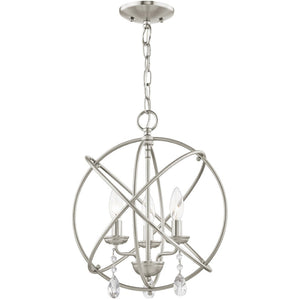 HomeRoots Three Light Dimmable Chandelier – Modern Cylinder Shades for Elegant Entryways & Dining Spaces 687246