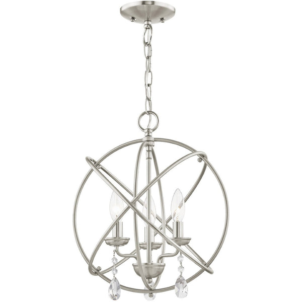 HomeRoots Three Light Dimmable Chandelier – Modern Cylinder Shades for Elegant Entryways & Dining Spaces 687246