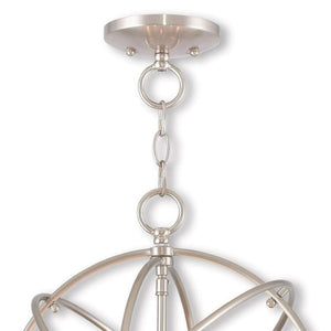 HomeRoots Three Light Dimmable Chandelier – Modern Cylinder Shades for Elegant Entryways & Dining Spaces 687246