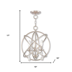 HomeRoots Three Light Dimmable Chandelier – Modern Cylinder Shades for Elegant Entryways & Dining Spaces 687246