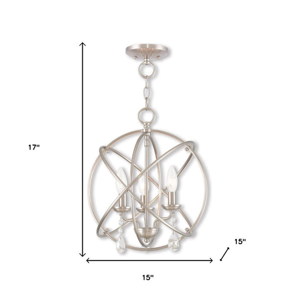HomeRoots Three Light Dimmable Chandelier – Modern Cylinder Shades for Elegant Entryways & Dining Spaces 687246