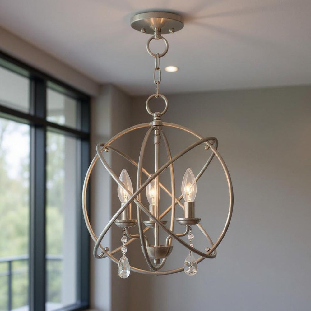 HomeRoots Three Light Dimmable Chandelier – Modern Cylinder Shades for Elegant Entryways & Dining Spaces 687246