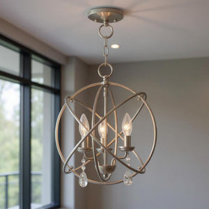 HomeRoots Three Light Dimmable Chandelier – Modern Cylinder Shades for Elegant Entryways & Dining Spaces 687246